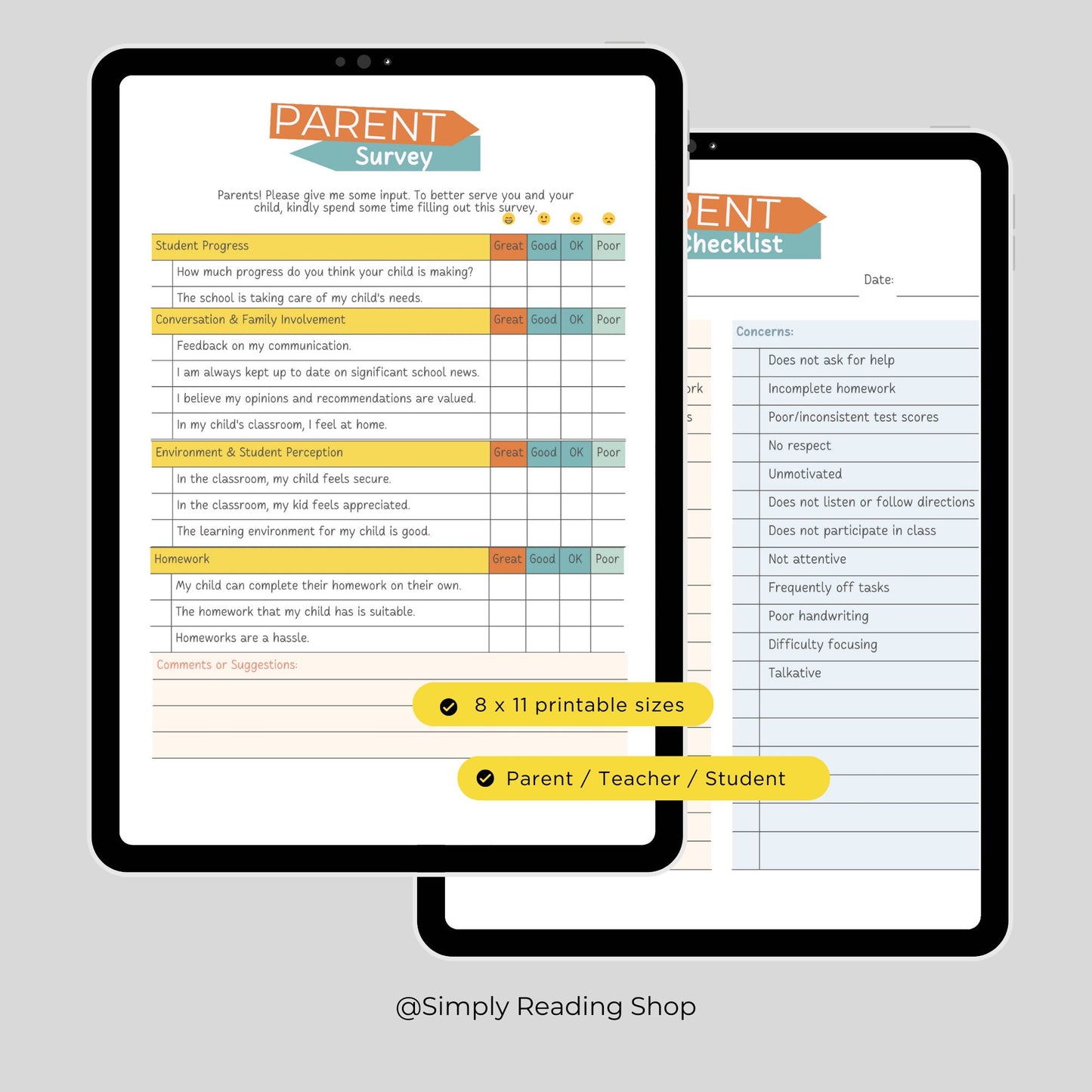 Parent / Teacher Conference Planner